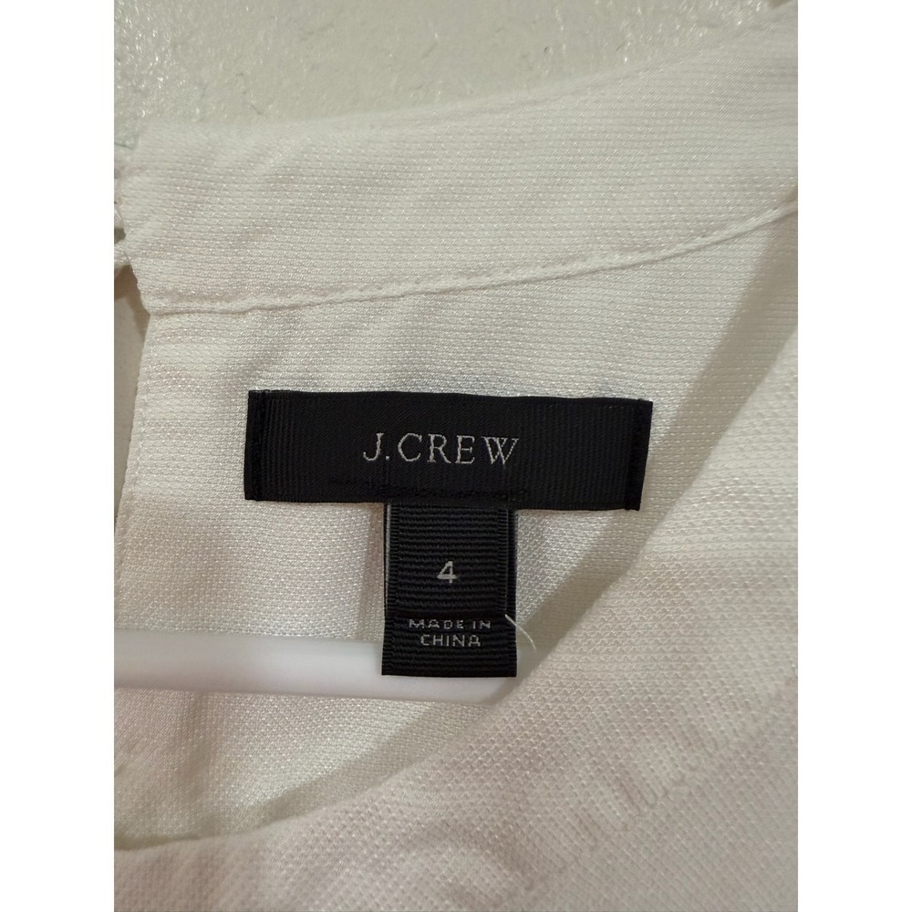 J.Crew White Cap Sleeve Blouse Top Womens Size 4 - Picture 4 of 6
